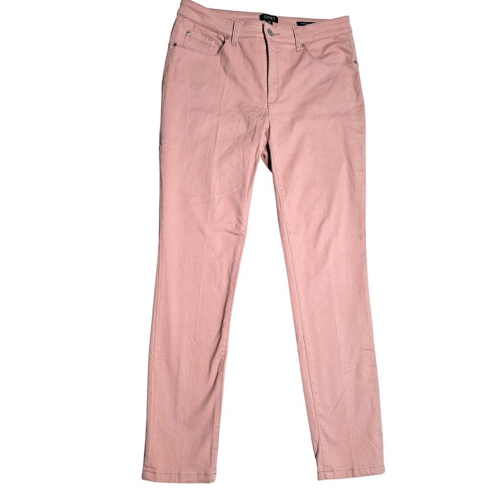 Jones New York Madison Skinny Ankle Pants Women‎ 10 Pink High Rise Stretch Twill